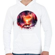 PRINTFASHION Cuki erdei róka - Férfi kapucnis pulóver - Fehér