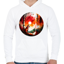 PRINTFASHION Cuki erdei róka - Férfi kapucnis pulóver - Fehér férfi pulóver, kardigán