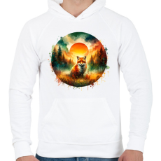 PRINTFASHION Cuki erdei róka - Férfi kapucnis pulóver - Fehér