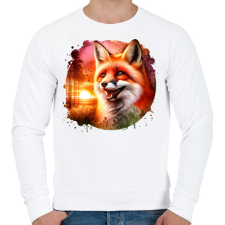 PRINTFASHION Cuki erdei róka - Férfi pulóver - Fehér férfi pulóver, kardigán