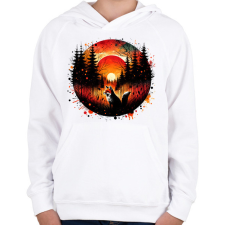 PRINTFASHION Cuki erdei róka - Gyerek kapucnis pulóver - Fehér gyerek pulóver, kardigán