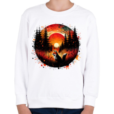 PRINTFASHION Cuki erdei róka - Gyerek pulóver - Fehér
