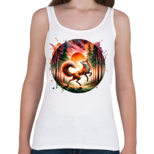 PRINTFASHION Cuki erdei róka - Női atléta - Fehér női trikó