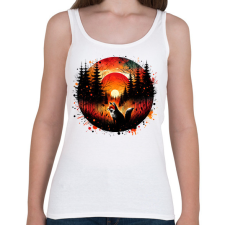 PRINTFASHION Cuki erdei róka - Női atléta - Fehér női trikó