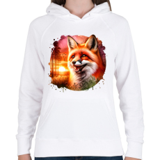PRINTFASHION Cuki erdei róka - Női kapucnis pulóver - Fehér