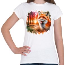PRINTFASHION Cuki erdei róka - Női póló - Fehér