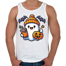 PRINTFASHION Cuki halloween szellem - Férfi atléta - Fehér