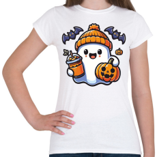 PRINTFASHION Cuki halloween szellem - Női póló - Fehér