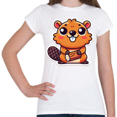 PRINTFASHION Cuki hód - Női póló - Fehér