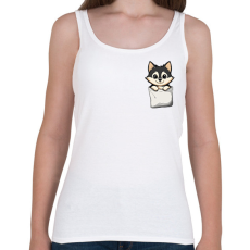 PRINTFASHION Cuki Husky Zsebben - Női atléta - Fehér