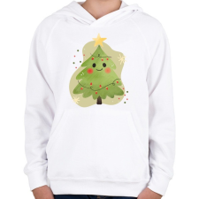 PRINTFASHION Cuki karácsonyfa - Gyerek kapucnis pulóver - Fehér gyerek pulóver, kardigán