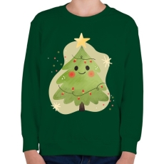PRINTFASHION Cuki karácsonyfa - Gyerek pulóver - Sötétzöld