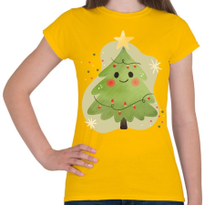 PRINTFASHION Cuki karácsonyfa - Női póló - Sárga női póló
