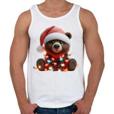 PRINTFASHION Cuki karácsonyi maci - Férfi atléta - Fehér