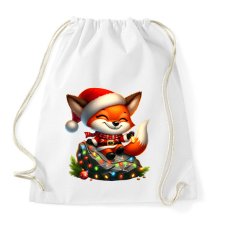 PRINTFASHION Cuki karácsonyi róka - Sportzsák, Tornazsák - Fehér tornazsák