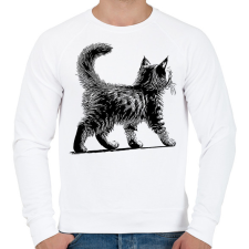 PRINTFASHION Cuki Kiscica / Cica / Macska rajz - Férfi pulóver - Fehér férfi pulóver, kardigán