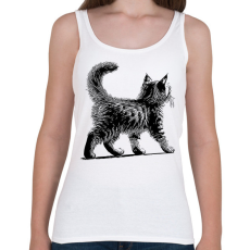 PRINTFASHION Cuki Kiscica / Cica / Macska rajz - Női atléta - Fehér