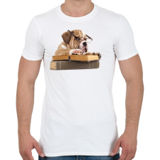 PRINTFASHION Cuki kutya könyvet olvas - Férfi póló - Fehér férfi póló