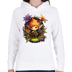 PRINTFASHION Cuki manógyerek  virágokkal - Női kapucnis pulóver - Fehér