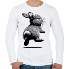 PRINTFASHION Cuki Nyuszi rajz / Nyúl rajz - Férfi hosszú ujjú póló - Fehér