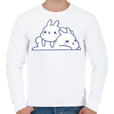 PRINTFASHION Cuki nyuszik - Férfi pulóver - Fehér