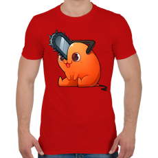 PRINTFASHION Cuki Pochita minta (Chainsaw man) - Férfi póló - Piros