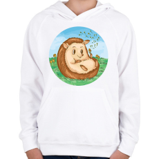 PRINTFASHION Cuki süni - Gyerek kapucnis pulóver - Fehér