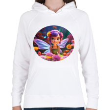 PRINTFASHION Cuki tündérke - Női kapucnis pulóver - Fehér női pulóver, kardigán