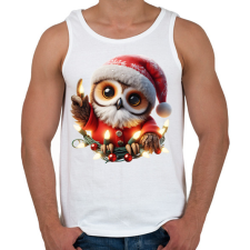 PRINTFASHION Cuki vicces karácsonyi party bagoly - Férfi atléta - Fehér atléta, trikó