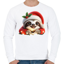 PRINTFASHION Cuki vicces karácsonyi party lajhár - Férfi pulóver - Fehér férfi pulóver, kardigán