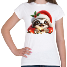 PRINTFASHION Cuki vicces karácsonyi party lajhár - Női póló - Fehér női póló