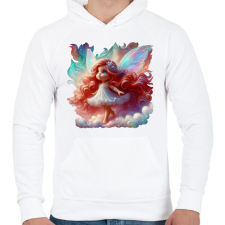 PRINTFASHION Cuki vöröshajú tündérlány - Férfi kapucnis pulóver - Fehér férfi pulóver, kardigán