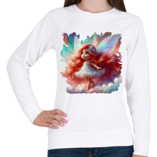 PRINTFASHION Cuki vöröshajú tündérlány - Női pulóver - Fehér női pulóver, kardigán