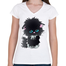 PRINTFASHION Cukicic - Női V-nyakú póló - Fehér női póló