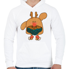PRINTFASHION Cukiság - Férfi kapucnis pulóver - Fehér férfi pulóver, kardigán