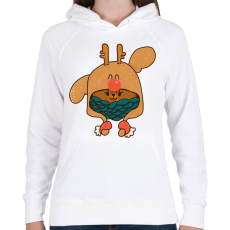 PRINTFASHION Cukiság - Női kapucnis pulóver - Fehér