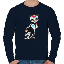PRINTFASHION Cukorkoponya cica - Férfi pulóver - Sötétkék férfi pulóver, kardigán