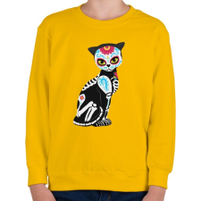 PRINTFASHION Cukorkoponya cica - Gyerek pulóver - Sárga gyerek pulóver, kardigán