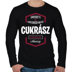 PRINTFASHION Cukrász prémium minőség - Férfi hosszú ujjú póló - Fekete