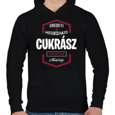 PRINTFASHION Cukrász prémium minőség - Férfi kapucnis pulóver - Fekete