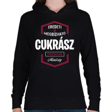 PRINTFASHION Cukrász prémium minőség - Női kapucnis pulóver - Fekete női pulóver, kardigán