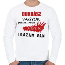 PRINTFASHION Cukrász vagyok... - Férfi pulóver - Fehér férfi pulóver, kardigán