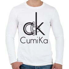 PRINTFASHION CumiKa - Férfi hosszú ujjú póló - Fehér férfi póló