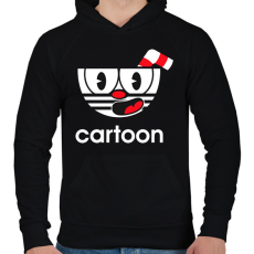 PRINTFASHION Cuphead Cartoon - Férfi kapucnis pulóver - Fekete