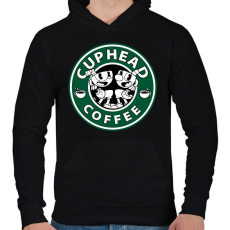 PRINTFASHION Cuphead Coffee - Férfi kapucnis pulóver - Fekete