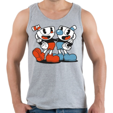 PRINTFASHION Cuphead - Férfi atléta - Sport szürke atléta, trikó