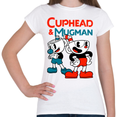 PRINTFASHION Cuphead & Mugman - Női póló - Fehér