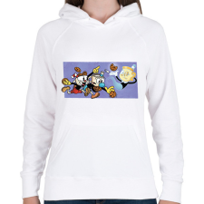PRINTFASHION Cuphead sütik - Női kapucnis pulóver - Fehér női pulóver, kardigán