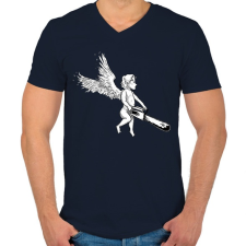 PRINTFASHION cupido - Férfi V-nyakú póló - Sötétkék férfi póló