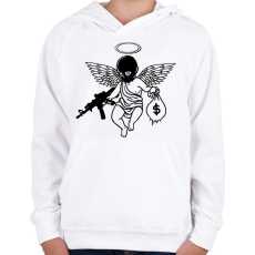 PRINTFASHION Cupido - Gyerek kapucnis pulóver - Fehér